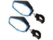 Assault Black Can Am Blue Bomber Plastic Mirrors 1.5 Clamps