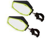 Assault Black Fluorescent Yellow Bomber Plastic Mirrors 1.75 Clamps