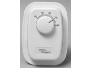 White Rodgers 1G65 641 Line Voltage Thermostat Mechanical Bimetal SPST Open on Rise 40 to 80 No Thermometer Classic White Color Wallplate Included.