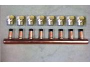 8 Loop 1 Copper Manifold w 1 2 copper fittings 1 2 Pex Al Pex Fittings