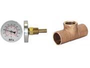 2 1 2 Bi Metal Thermometer w 1 Cast Brass Adapter Tee