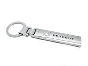 2015 New Chrome Metal Alloy PEUGEOT Car Keychain Key Ring with gift box