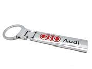 2015 New Chrome Metal Alloy AUDI Car Keychain Key Ring with gift box