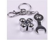 Hyundai Wrench Keychain Chrome Tire Valve Stem Caps set