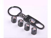 Quality Steel Car Air Tire Valve Caps and Black Keychain Combo Set for Buick