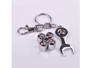 TRD Car Tire Valve Stem Air Caps Cover Wrench Keychain Combo set
