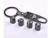 AMG Car Tire Valve Stem Air Caps Cover Keychain Combo set black