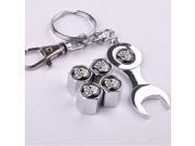 Autobots Car Tire Valve Stem Air Caps Cover Wrench Keychain Combo set
