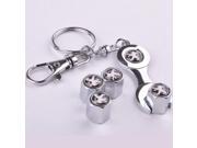 Peugeot Car Tire Valve Stem Air Caps Cover Wrench Keychain Combo set