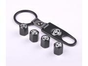 Set of 4 Car Tire Valve Stem Air Caps Cover Keychain set for Toyota
