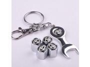 Wrench Keychain Chrome Tire Valve Stem Caps set for Toyota