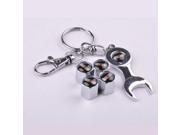 RalliartWrench Keychain Chrome Tire Valve Stem Caps set