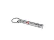 Silver Bar Shape Mitsubishi Car Logo Key Chain Key ring