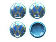 Blue 65mm VW Volkswagen Beetle Golf Polo Passat Hubcap Wheel Center Caps set of 4