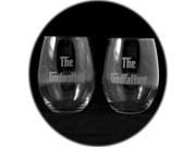21oz Stemless The Godfather and The Godmother Wine glasses set of 2 glasses