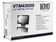 Boyo VTM4300S 4.3 Digital TFT LCD Monitor with Sunshade Ideal For Backup Cameras 2 Video Inputs