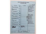 Frank Robinson Signed Baltimore Orioles Official 1989 Line Up Card JSA I46630