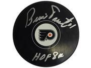 Bernie Parent Signed Philadelphia Flyers Logo Puck HOF Inscribed JSA