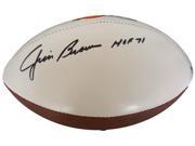 Jim Brown Signed Cleveland Browns Logo Football HOF 71 PSA AC73520