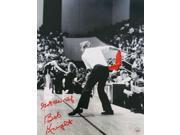 Bobby Knight Signed Hoosiers Black White Chair Throw 8x10 Photo Insc. Steiner