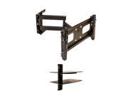 NavePoint Articulating Wall Mount TV Bracket Tilt Swivel 27 37 Inches with Component Shelf