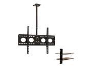 NavePoint Ceiling Mount Bracket With 360 Tilt And Swivel For LED LCD Plasma Flat Screen From 32 60 Inches Black with Component Shelves Black