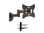 NavePoint Articulating Wall Mount TV Bracket Tilt Swivel 23 37 Inches with Component Shelf