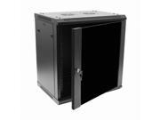 Navepoint 12U Deluxe IT Wallmount Cabinet Enclosure 19 Inch Server Network Rack With Locking Glass Door 16 Inches Deep Black