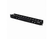 Navepoint 1U Horizontal 19 Inch Rack Mount Cable Management Raceway Duct Panel With Cover Black