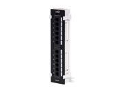 Navepoint 12 Port Cat5E UTP Unsheilded Mini Patch Panel With Wallmount Bracket Included Black
