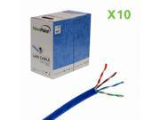 NavePoint CAT5e UTP Ethernet Network Bulk Cable 1000 Ft 10 pack Blue