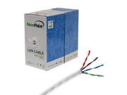 NavePoint CAT5e 1000FT UTP Cable Solid 24AWG White Network Ethernet LAN Bulk Wire RJ45