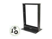 NavePoint 13U 2 Post Open Frame Server Networking Rack Threaded Hole Cable Management Blk