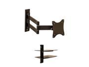NavePoint Articulating Wall Mount TV Bracket Tilt Swivel 17 29 Inches with Component Shelf