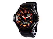 Time100 LED Dual time Display Multifunction Sport Electronic Watch Orange W40103G.05A