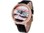 Time100 W50059L.02A Diamond Crystal Fish Dial Genuine Leather Lady s Watch Black Gold