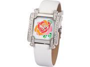 Time100 Ladies Diamond Rose Dial White Strap Fashion Watch W50040L.02A
