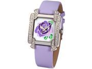 Time100 Ladies Diamond Rose Dial Purple Strap Fashion Watch W50040L.03A