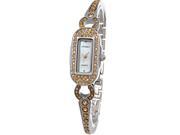 Time100 Colorful Pearl Dial Golden Diamonds Steel Case Ladies Chain Watch W50062L.01A