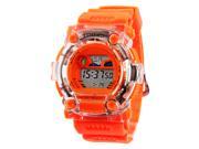 TIME100 Fashion Multifunction Orange Environmental Silicone Strap Sport Electronic Watch W40105G.03A