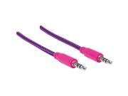 MANHATTAN 394123 6 ft. Stereo Audio Cable Purple Pink