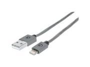 Manhattan 394345 Grey USB to Lightning Cable