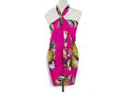 Stylish Sunflower Design Sarong Scarf Pareo Beachwear Beach Dresses Wrap Pink