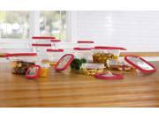 12 Pc Reusable Plastic Food Storage Containers Travel Lunch Boxes w Vented Red Lids