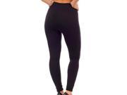Women s One Size Comfortable Leggings Solid Fleece Lined Tight Pants Black