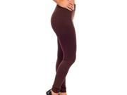 Women s One Size Comfortable Leggings Fleece Lined Tights Pants Brown