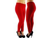 Women s One Size Comfortable Leggings Fleece Lined Tight Pants Red