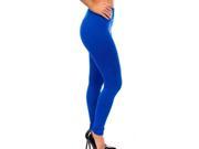 Women s One Size Comfortable Leggings Fleece Lined Tight Pants Blue