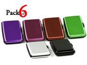 6 Pack RFID Blocking Credit Cards Case Hard Aluminum Case Wallet Credit Card Holder Assorted Colors