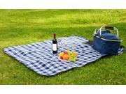 Multi Purpose Picnic Blanket Plush Soft Camping Mat or Beach Mat Outdoors Fleece Throw Blanket Blue Plaid 50 x 60